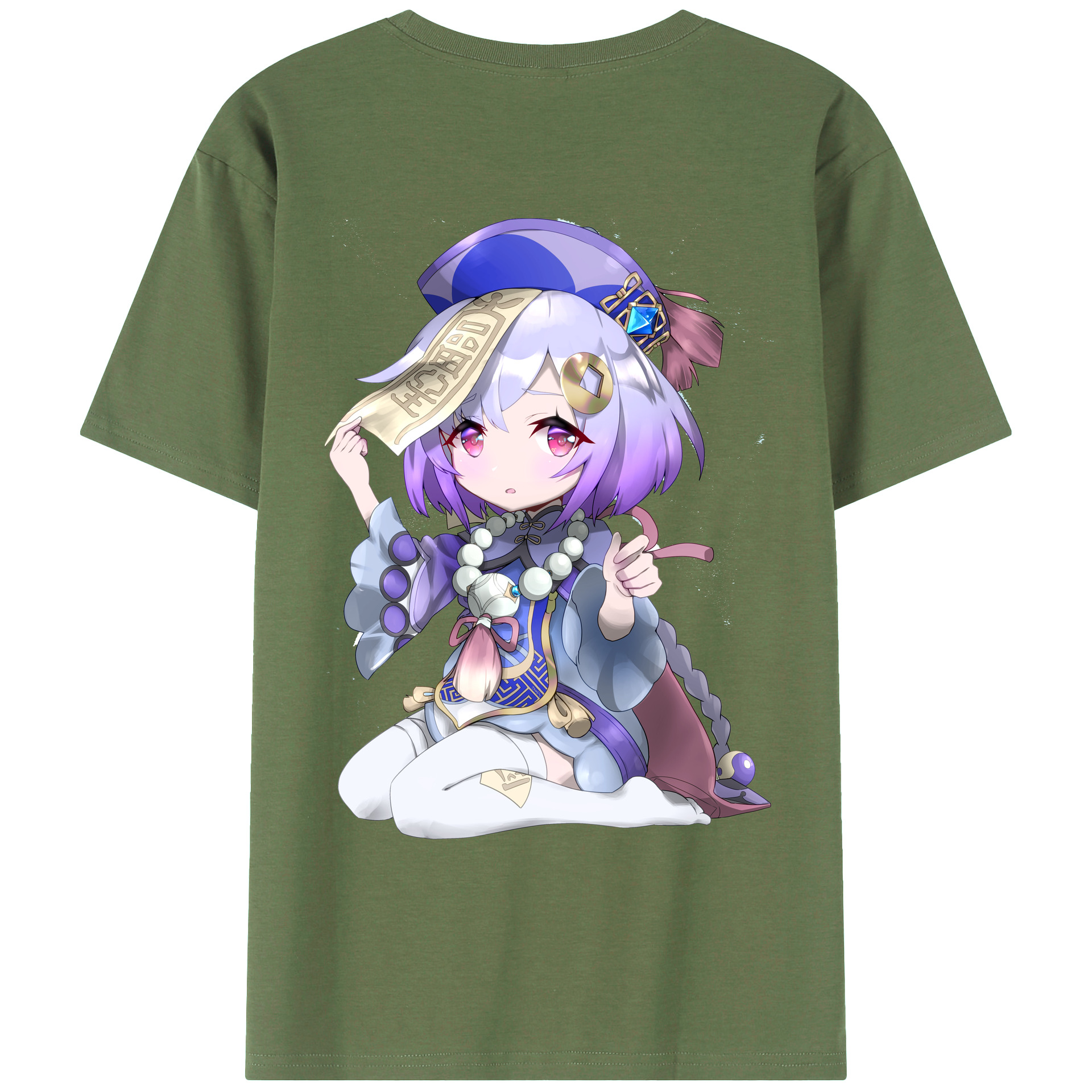 げんし神 七七 なな  genshin Nana 綿100％ メンズ半袖Tシャツ（バックプリント） 通気性